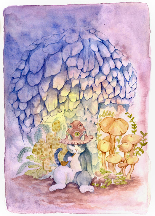 Great Mushroom Sage, 2024 Watercolor and colored pencils