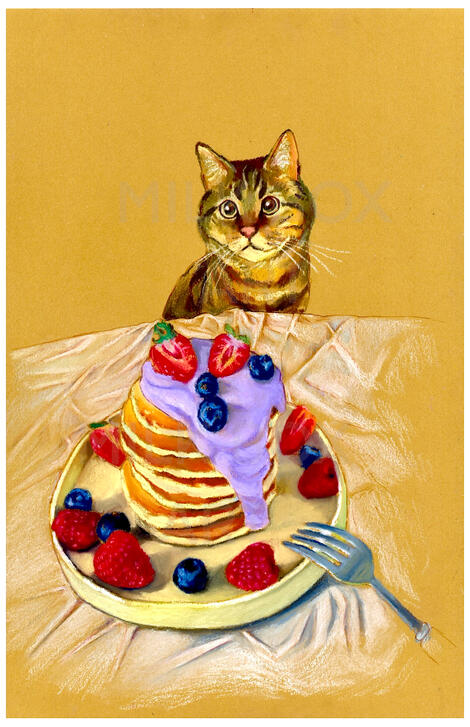 Pancakes for Me, 2023 Oil Pastels