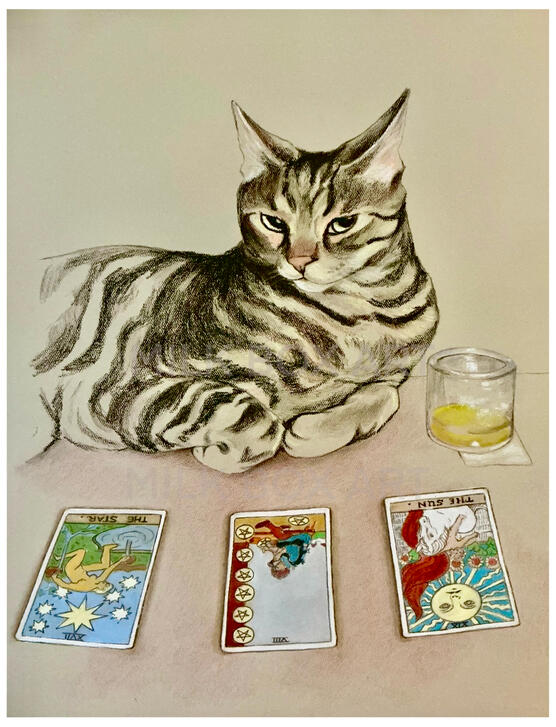 Smug Kitty, 2024 Oil Pastels